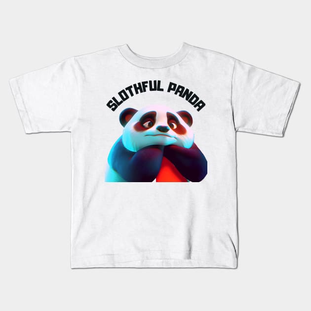 slothful panda Kids T-Shirt by mdr design